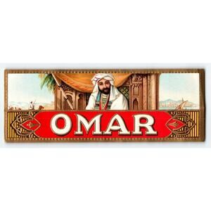 Omar Cigar Tobacco Label Middle Eastern Man In Dessert Embossed Vintage 1940s